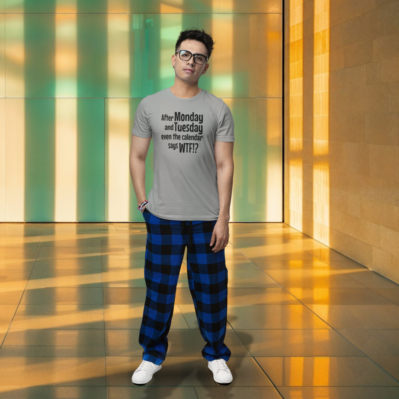 Humorous text printed round neck t-shirt for Men