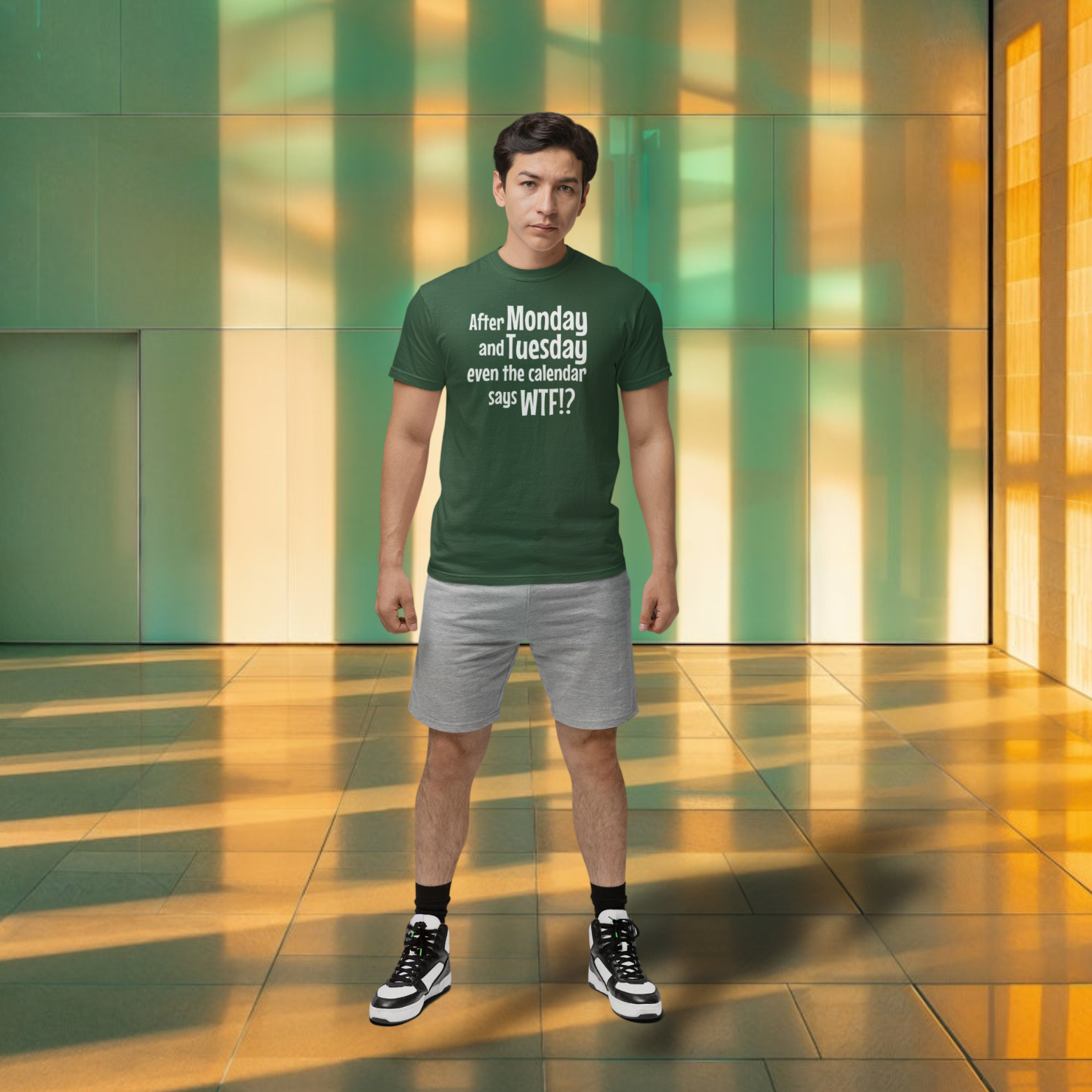 Humorous text printed round neck t-shirt for Men
