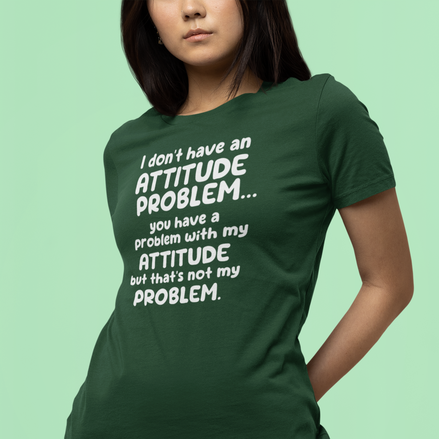 Humor text printed round neck half sleeve t shirt for Women