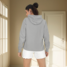 Melange grey hoodie for women