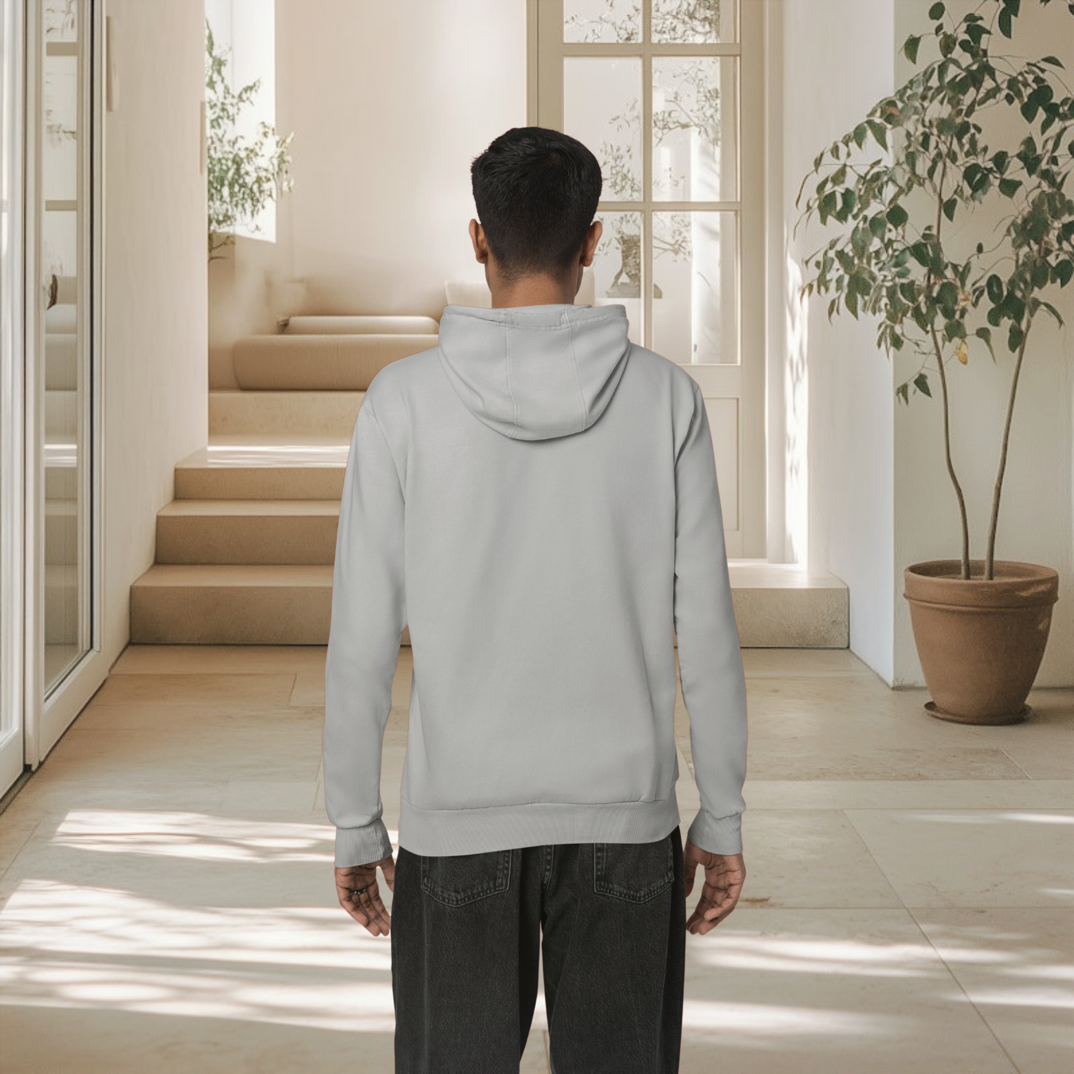 Melange Grey Men’s streetwear hoodie