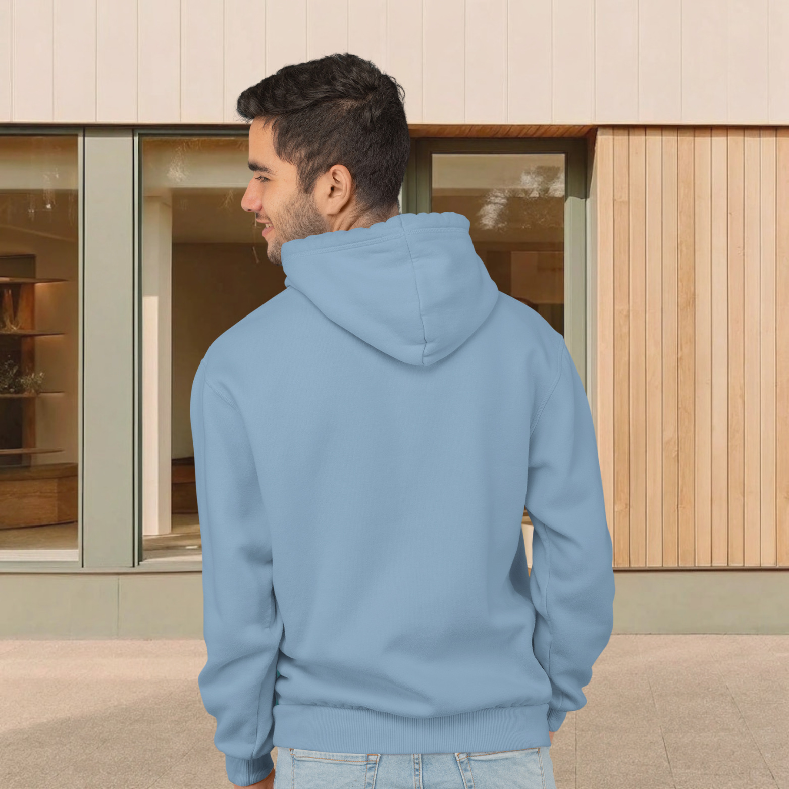 plain hoodie with subtle branding