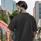 men’s printed streetwear tee black colour