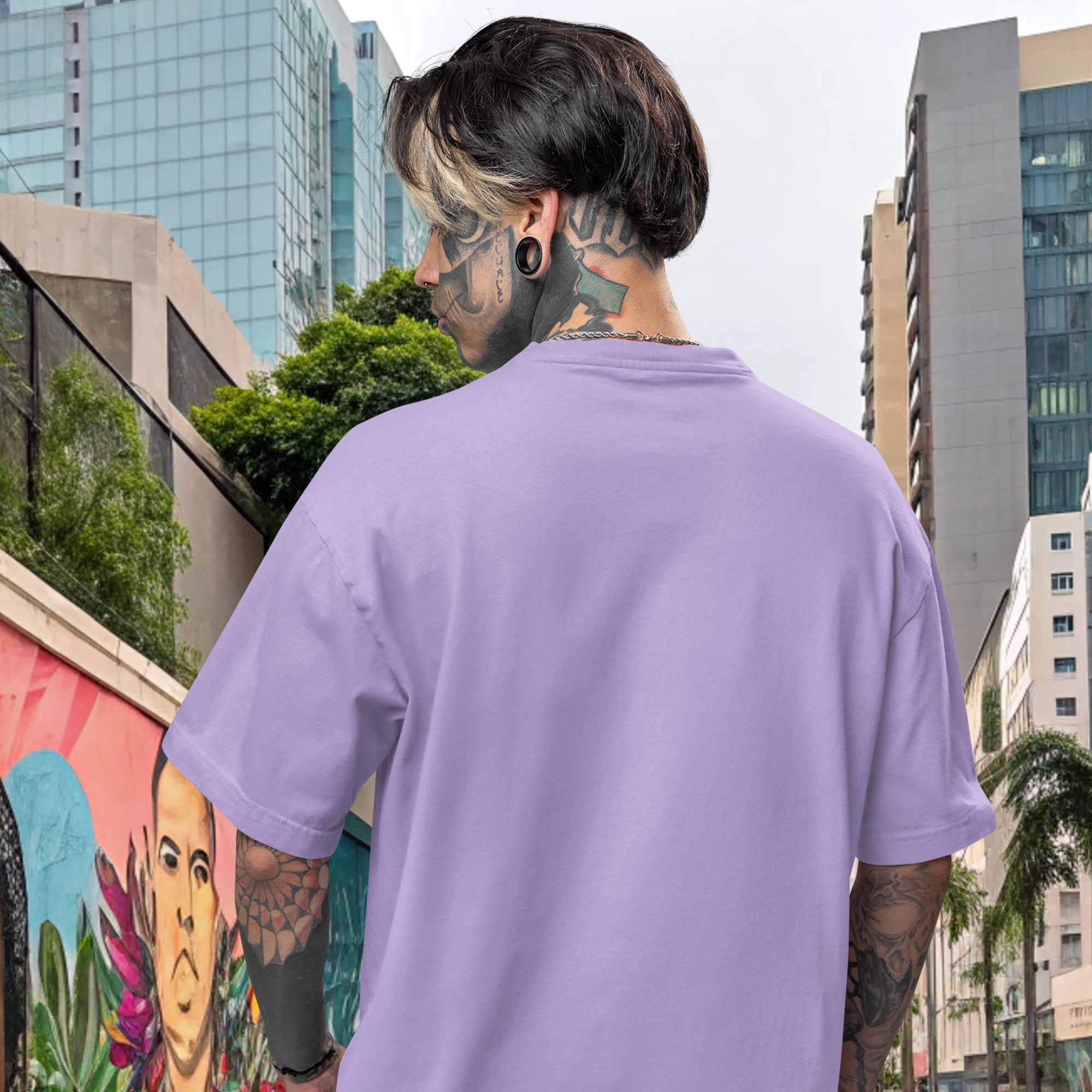 men’s printed streetwear tee iris lavender version