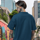 men’s printed streetwear tee navy blue variant