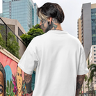 men’s printed streetwear tee white colour