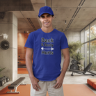 men’s crew neck t-shirt royal blue gymming vibe graphic