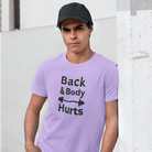 men’s gymming vibe text print t-shirt iris lavender