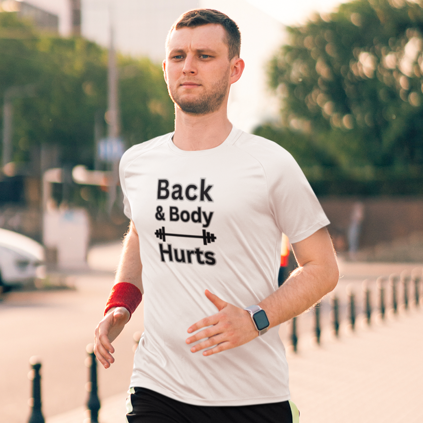 gymming vibe printed crew neck t-shirt for men white