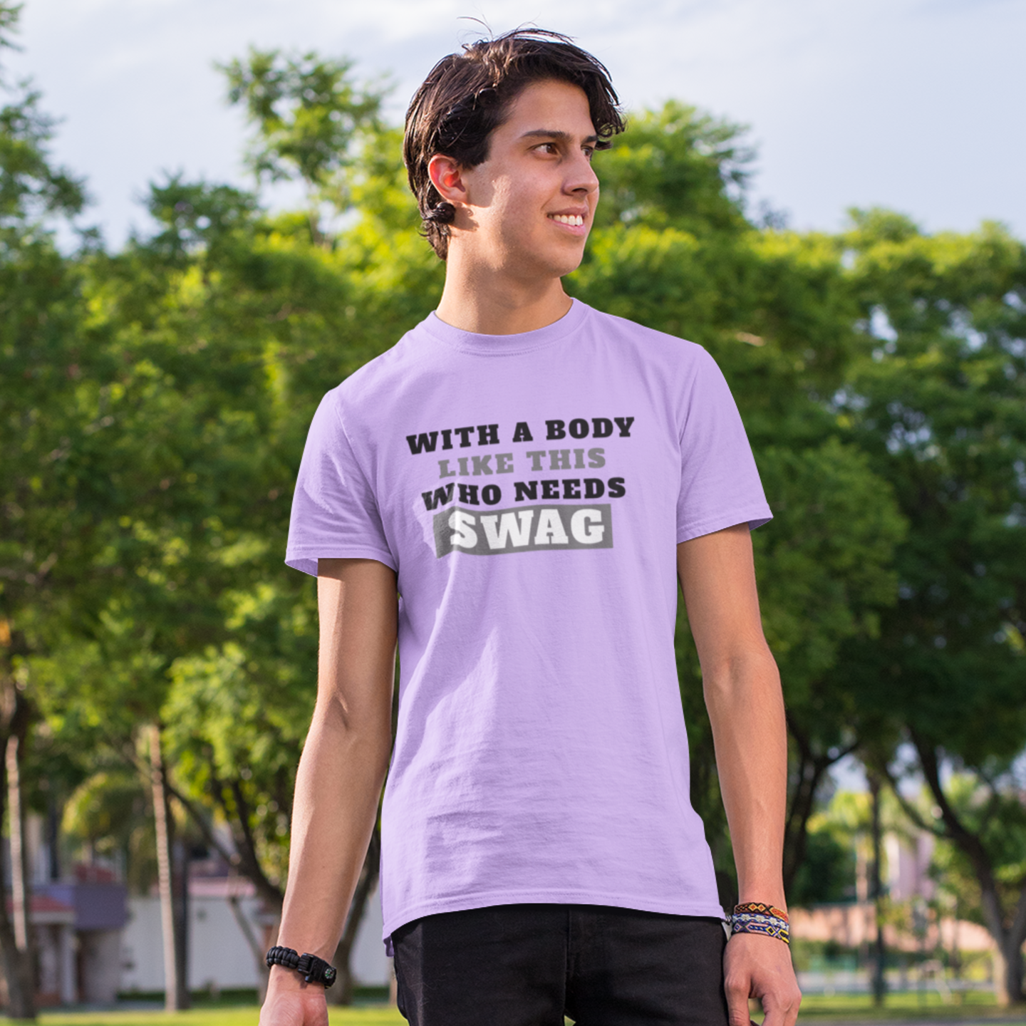 Charcoal Grey Humorous Text Printed Round Neck T-Shirt for Men