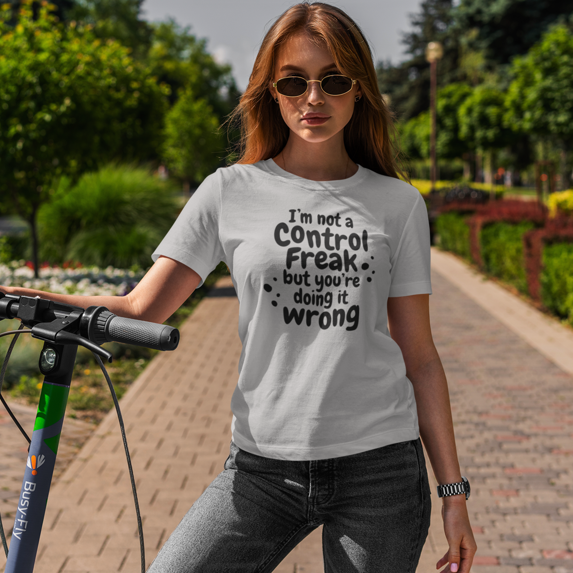 Humorous text printed round neck half sleeve t shirt for Women