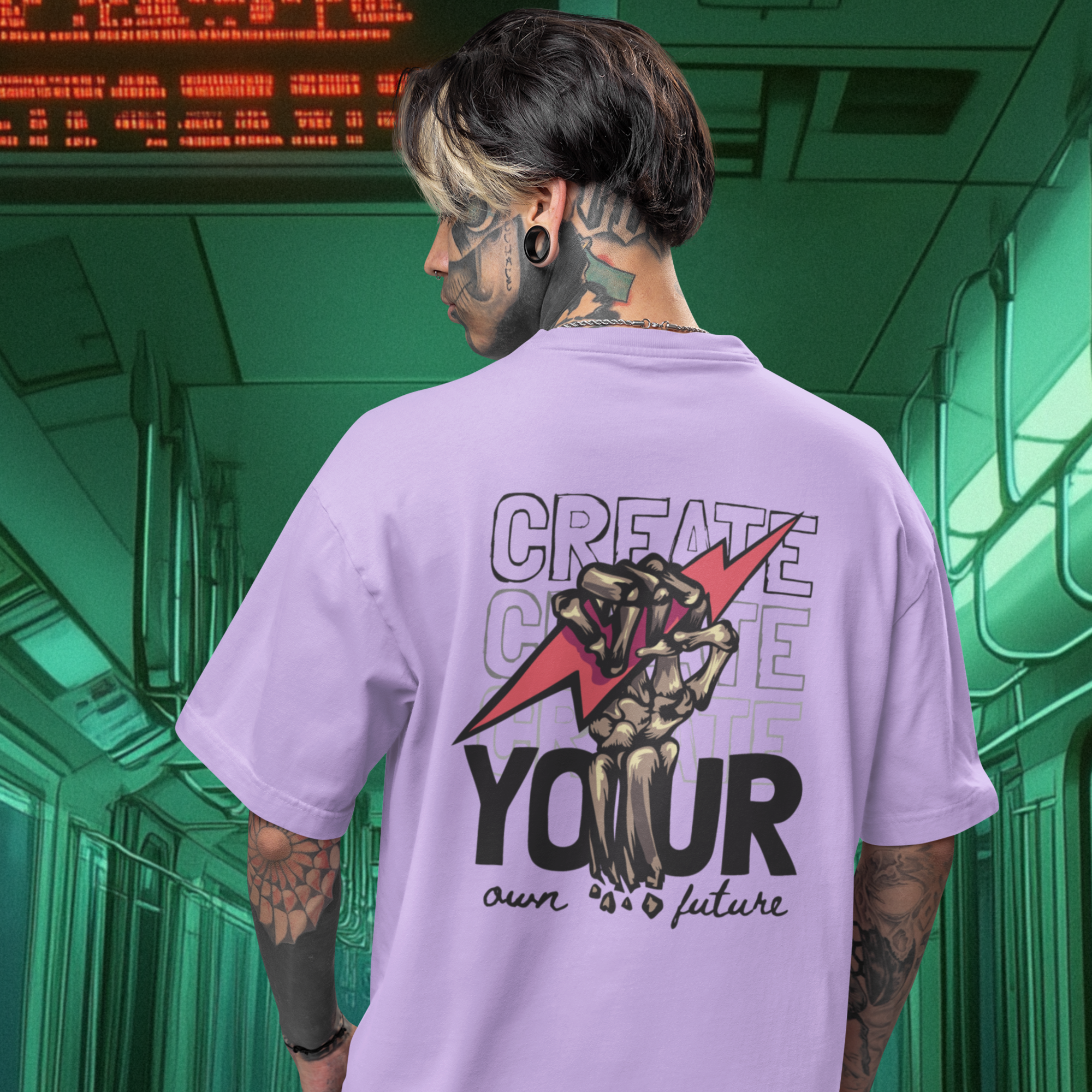 Men’s summer streetwear oversized tee with print