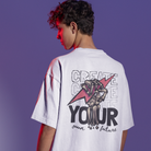 Back printed graphic oversized tee for men