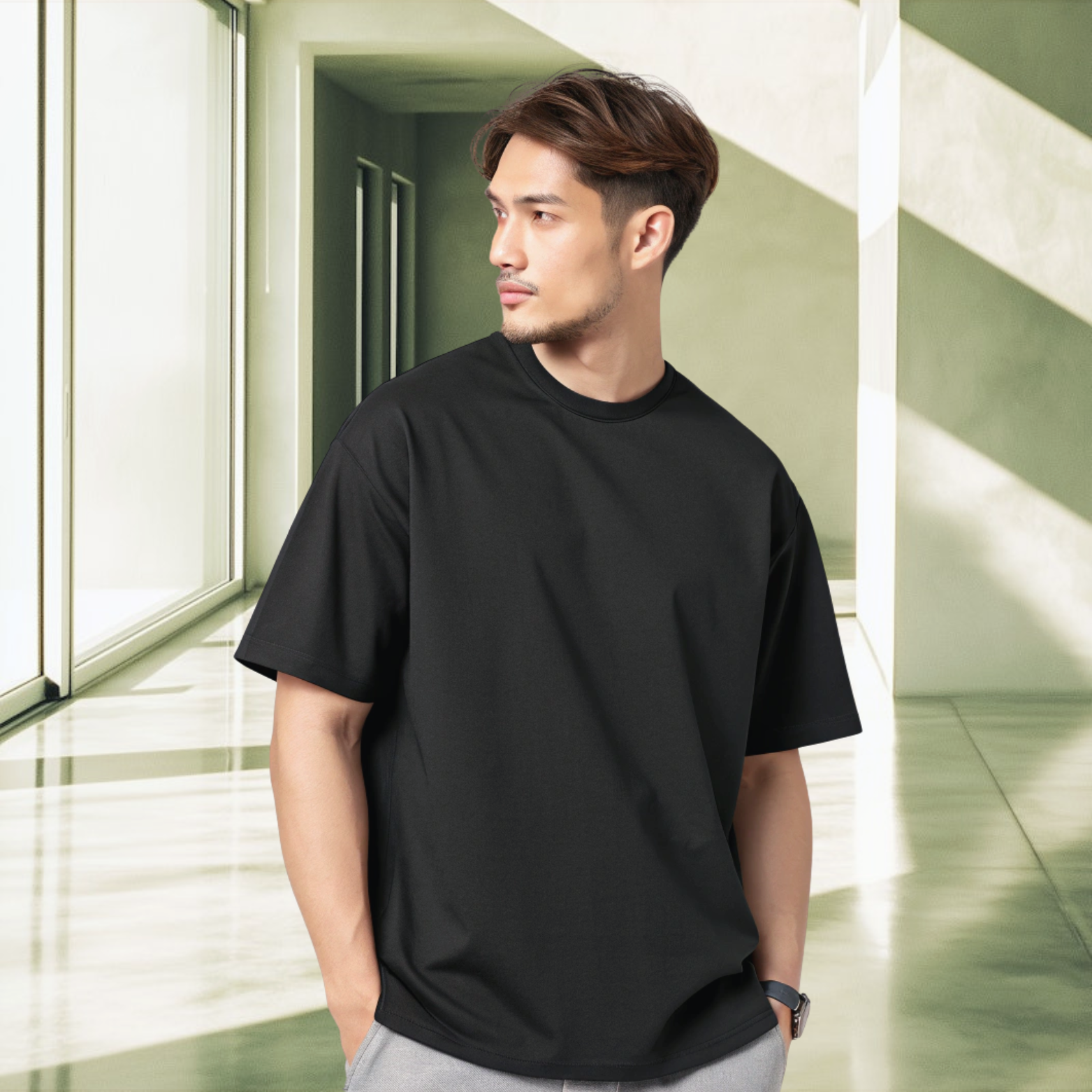 Black oversized men’s t-shirt