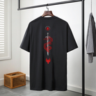 Oversized warrior graphic back printed shirt for men