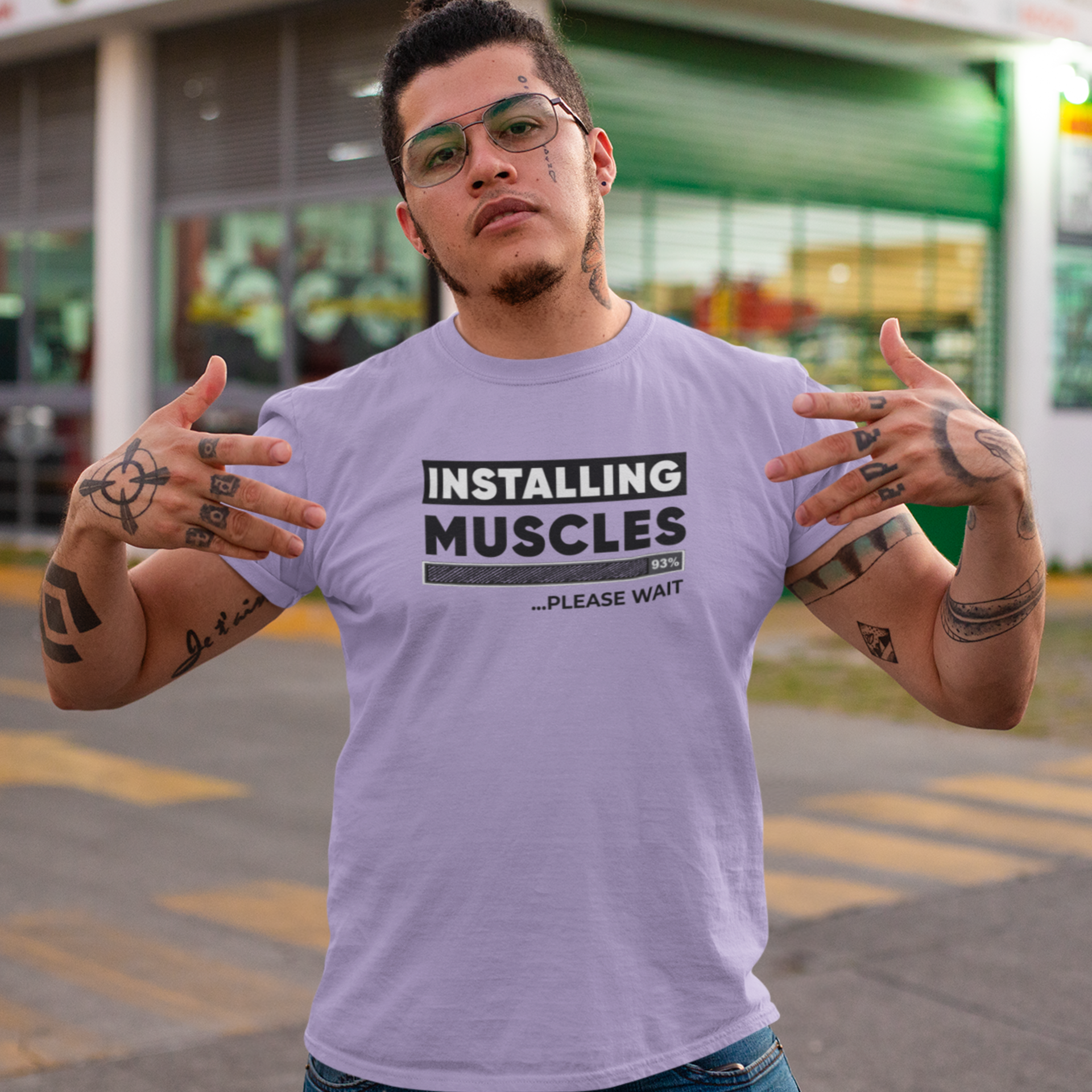 Men Gymming vibe text Printed Crew Neck T-Shirt