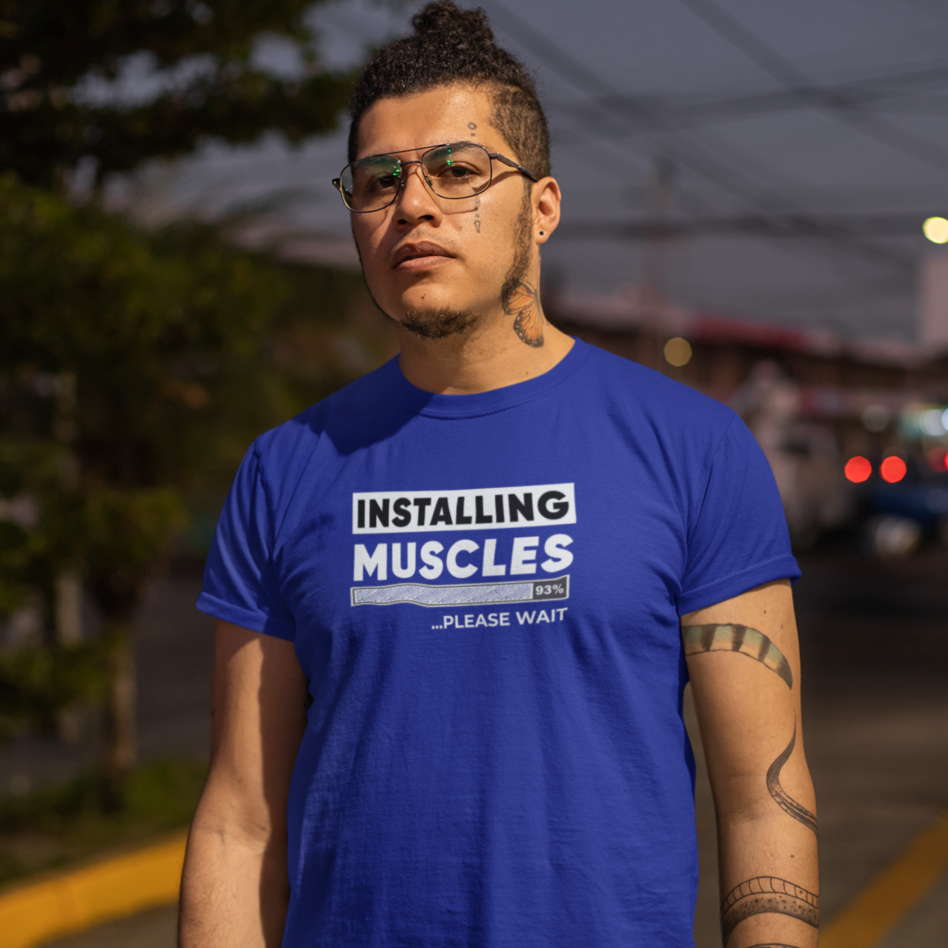 Men Gymming vibe text Printed Crew Neck T-Shirt