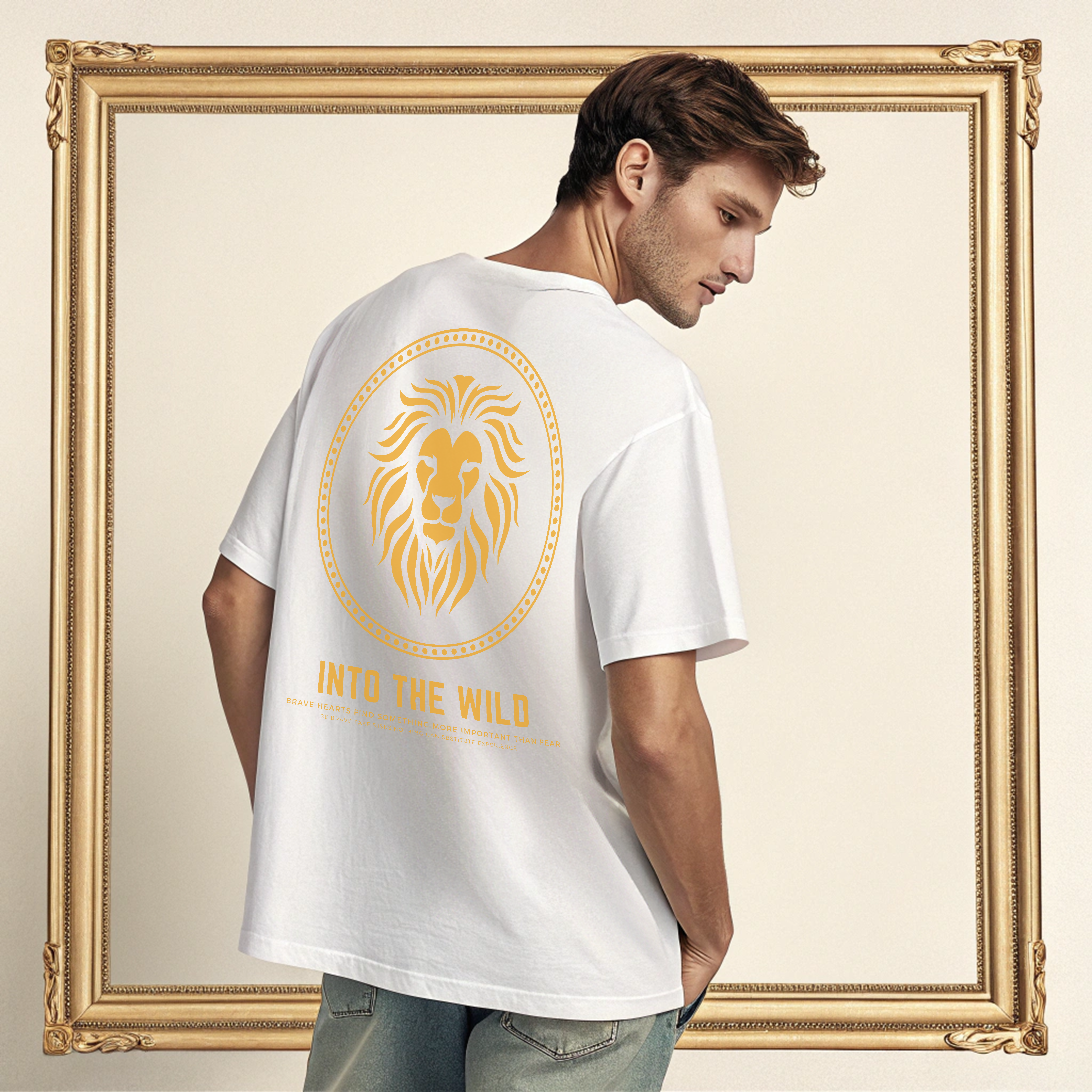 oversized white men’s t-shirt with motivational text print
