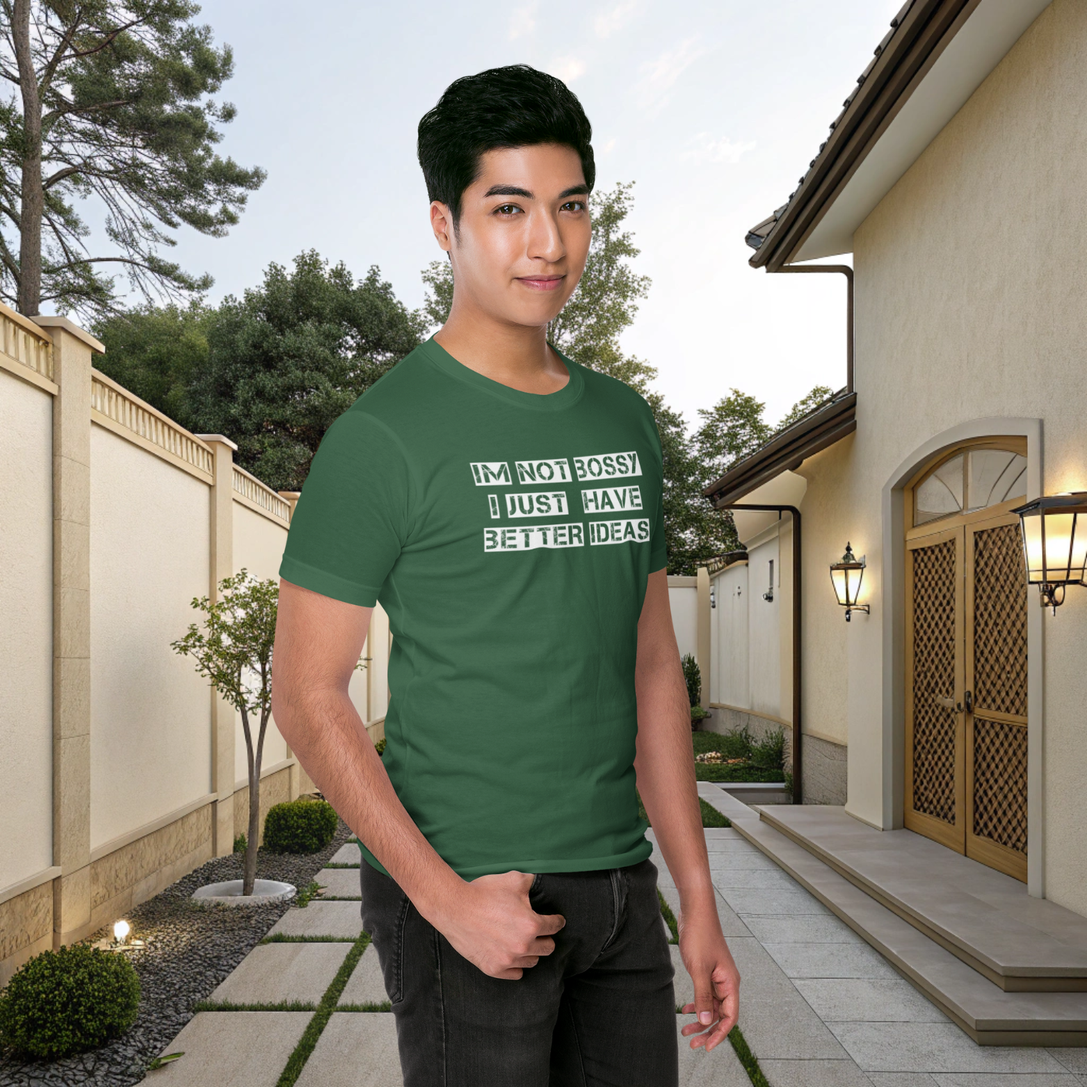 Humorous text printed round neck t-shirt for Men