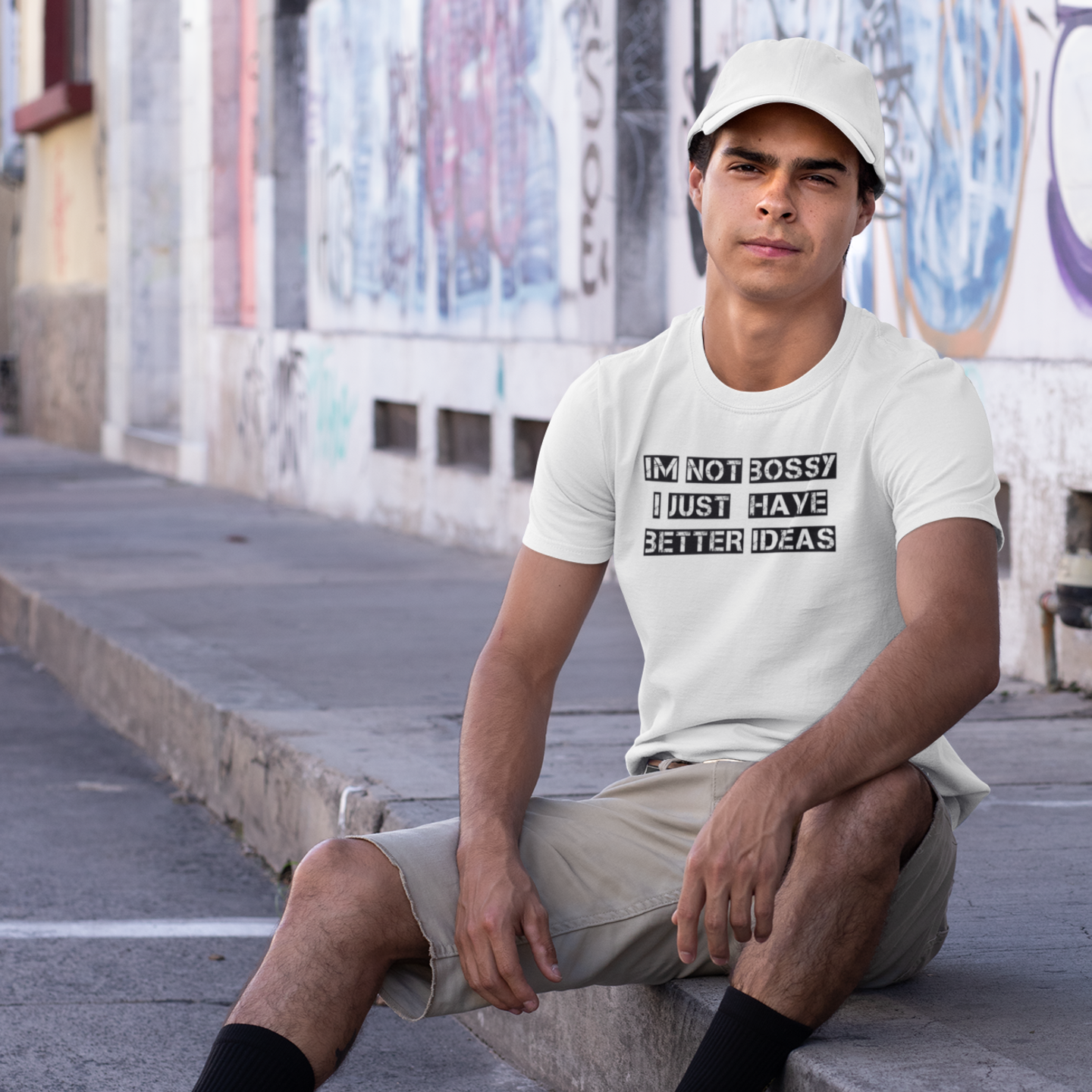 Humorous text printed round neck t-shirt for Men