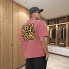 Streetwear Oversized Back Printed T-Shirt in Dusty Rose