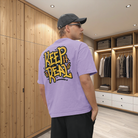 Streetwear Oversized Back Printed T-Shirt in Iris Lavender