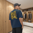 Streetwear Oversized Back Printed T-Shirt in Navy Blue