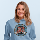 close up of monogram pattern on hoodie