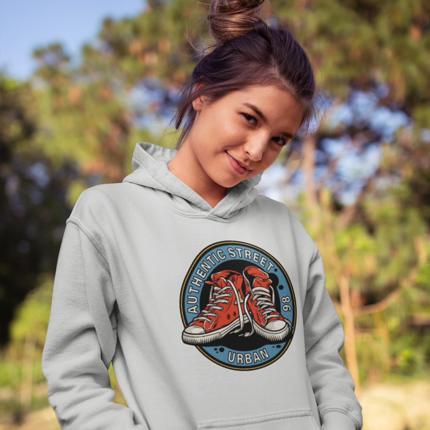 women graphic printed hoodie monogram