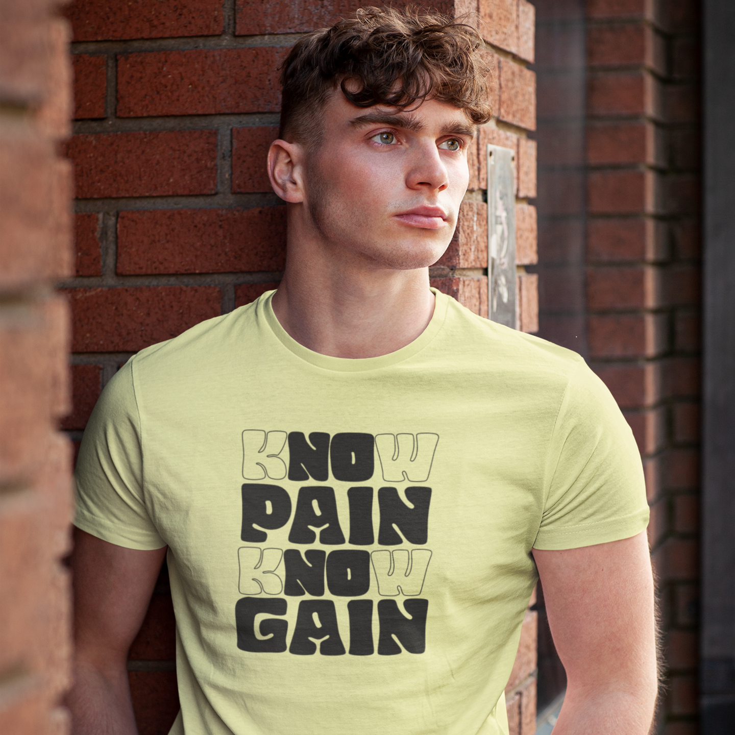 Men gym motivational text Printed Crew Neck T-Shirt