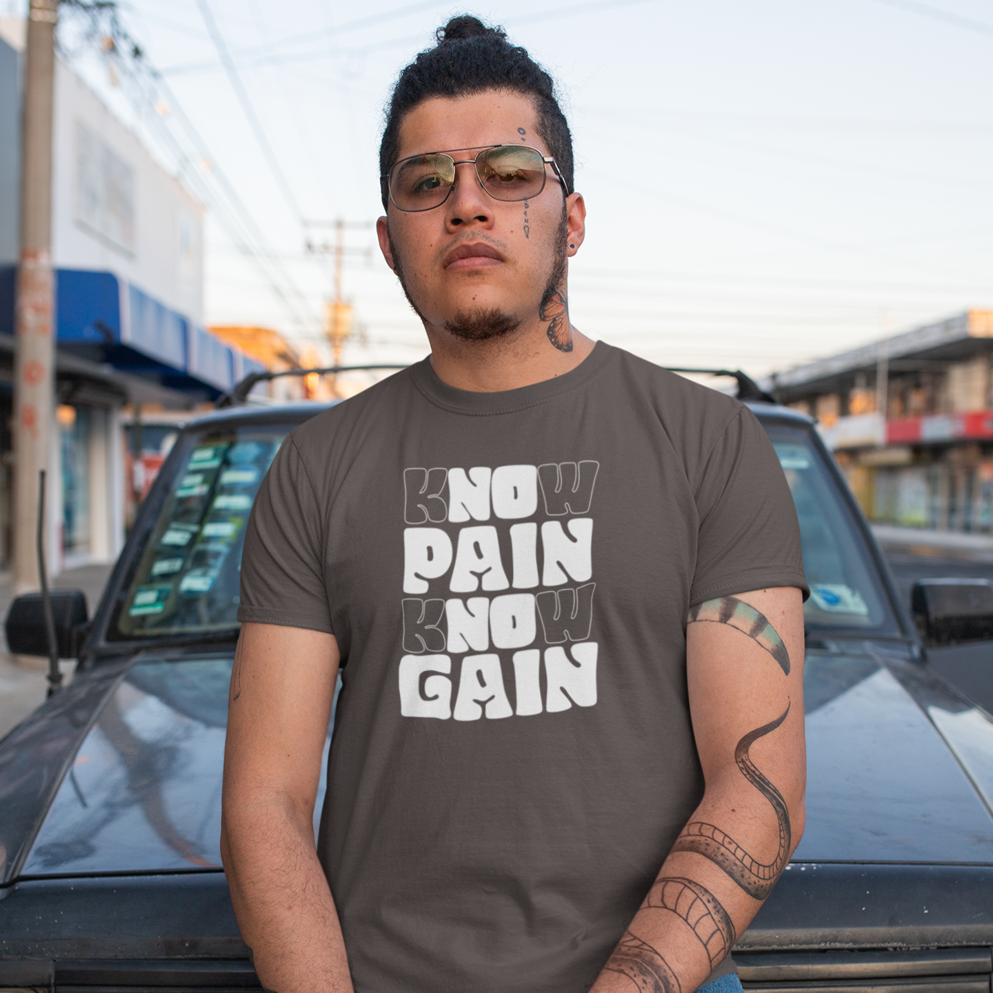 Men gym motivational text Printed Crew Neck T-Shirt