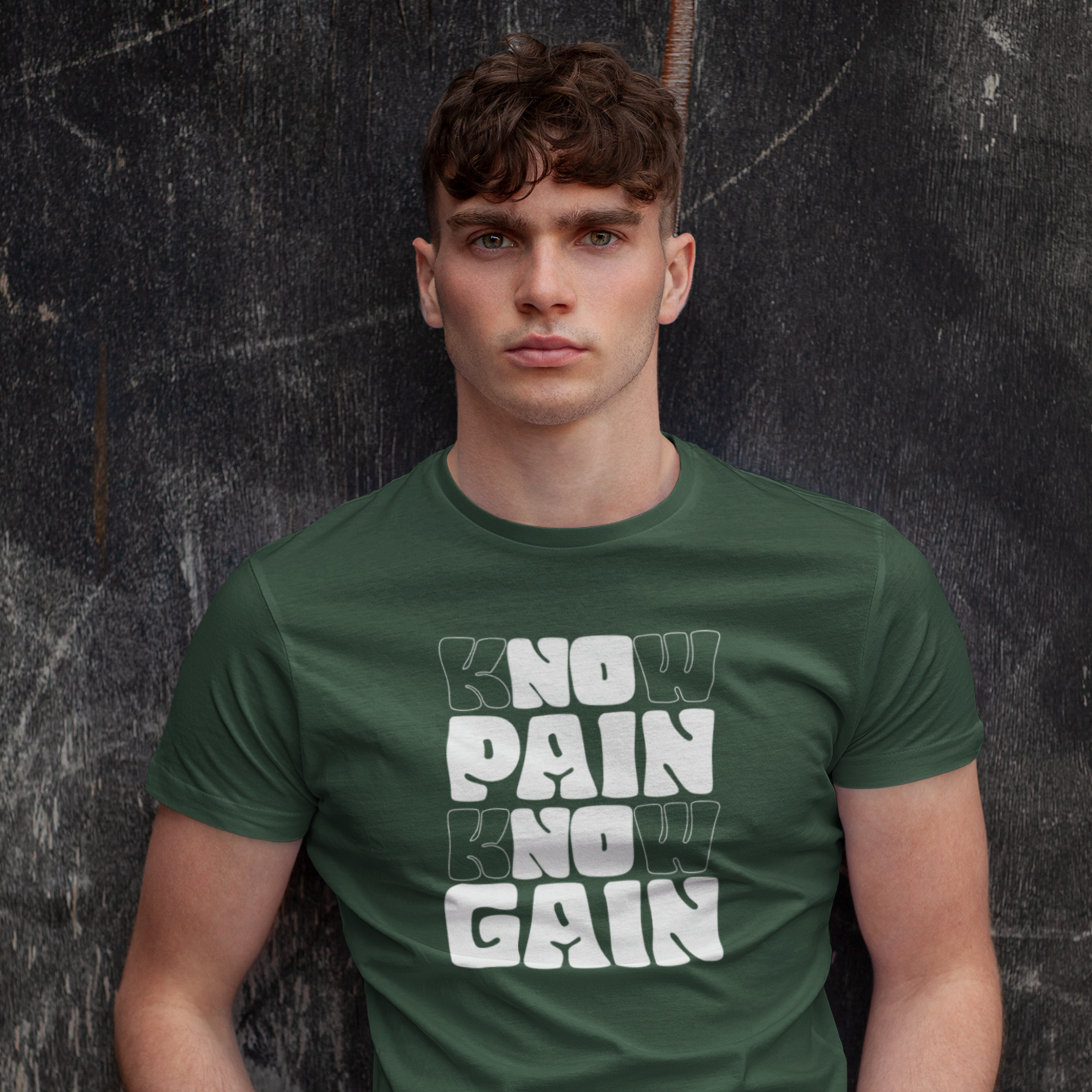 Men gym motivational text Printed Crew Neck T-Shirt