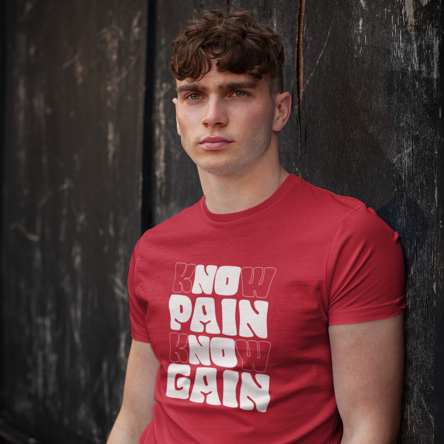 Men gym motivational text Printed Crew Neck T-Shirt