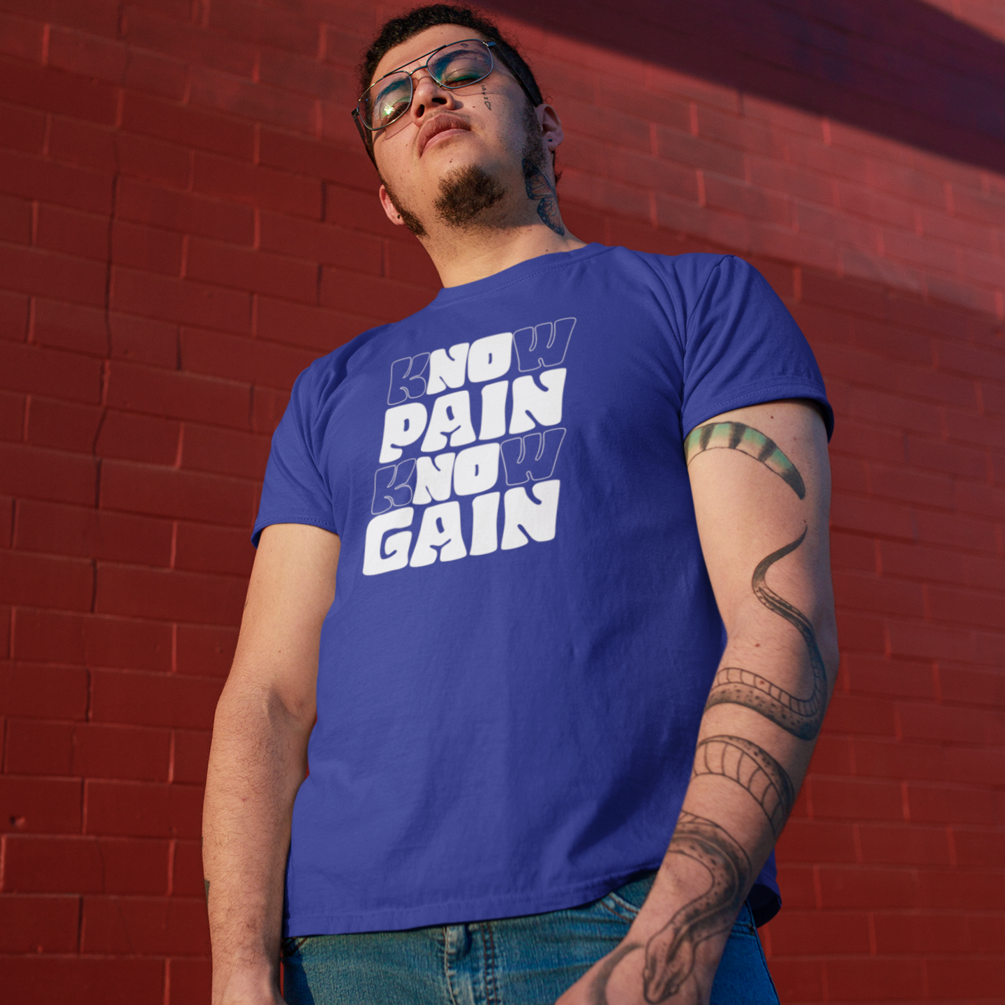 Men gym motivational text Printed Crew Neck T-Shirt