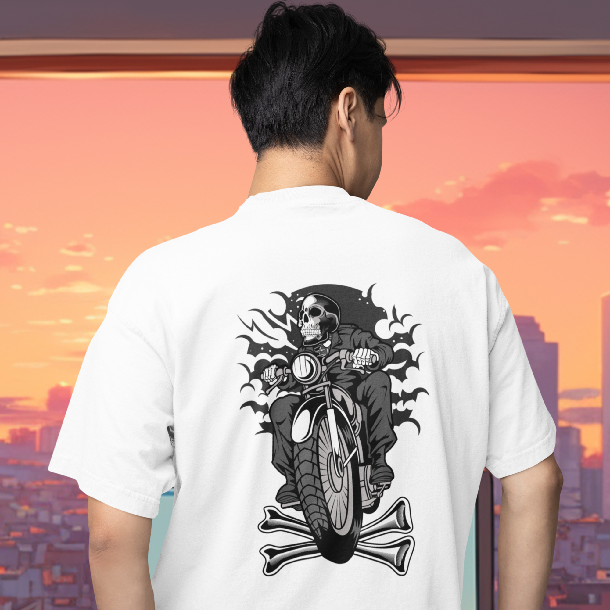Men's streetwear t-shirt with oversized back print