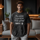 Oversized black rust t-shirt with text printed