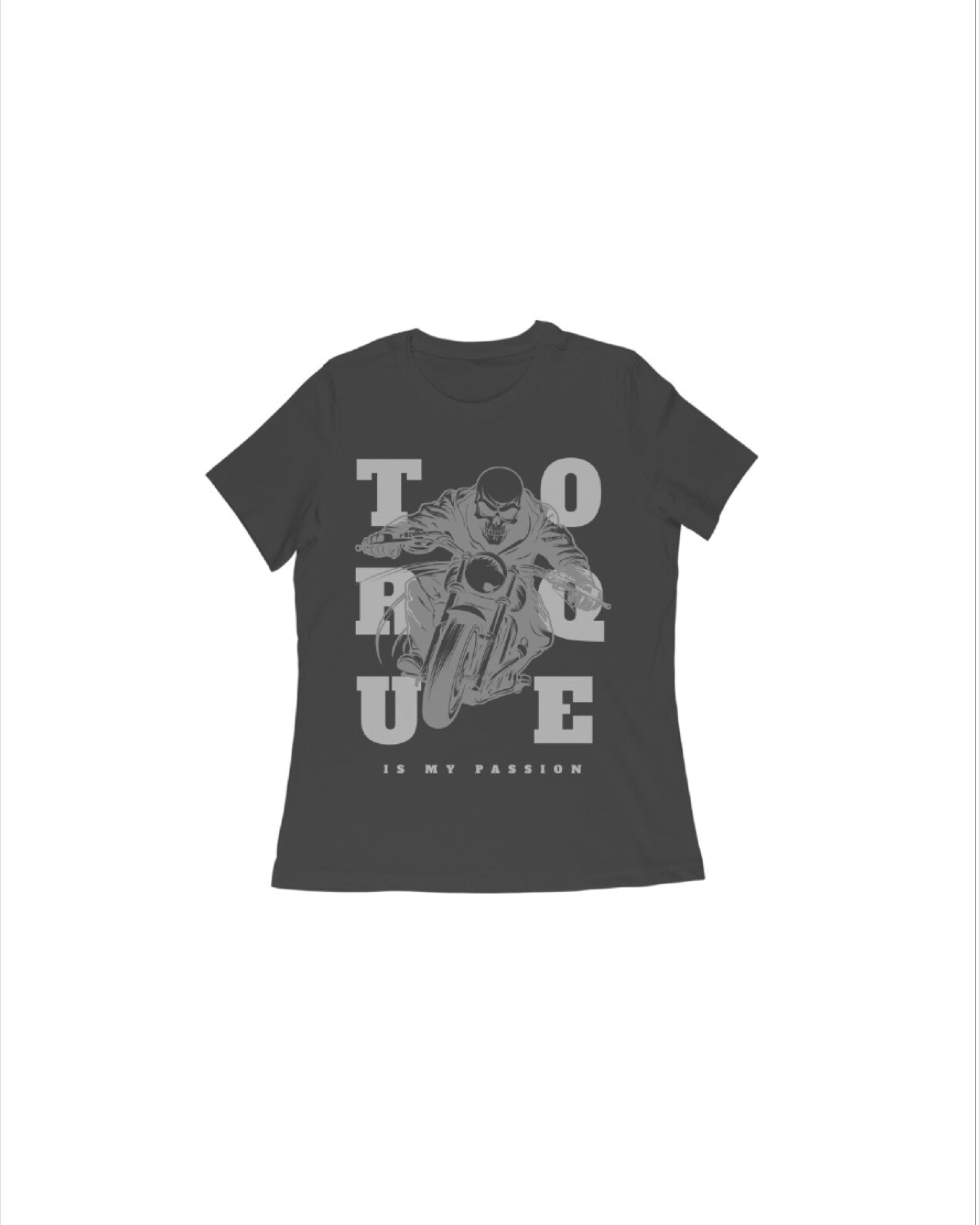 Black t-shirt with graphic design for women