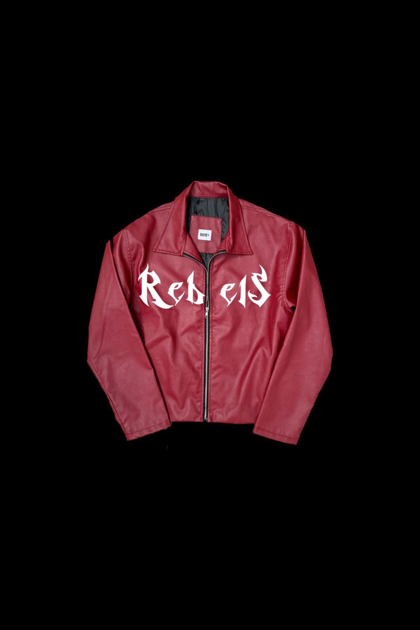 Red jacket with 'Rebels' text on a black background