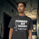 Men’s humor text printed oversized round neck t-shirt black