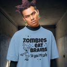 Men humor text printed oversized round neck t-shirt