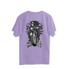 Men's back printed black oversized cotton t-shirt