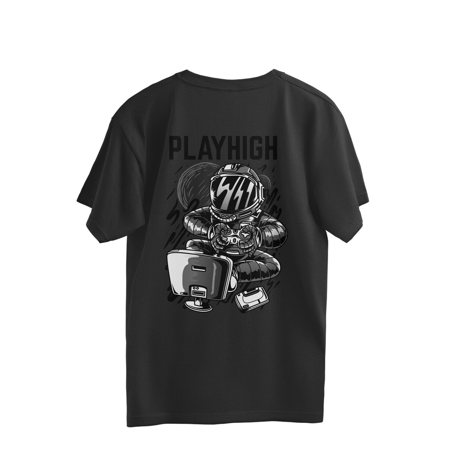 Streetwear Men’s Oversized T-Shirt with Back Graphic Print