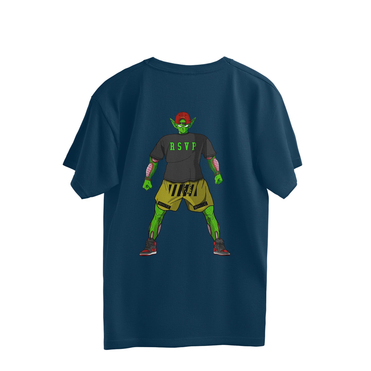 Round neck oversized tee for men with back design