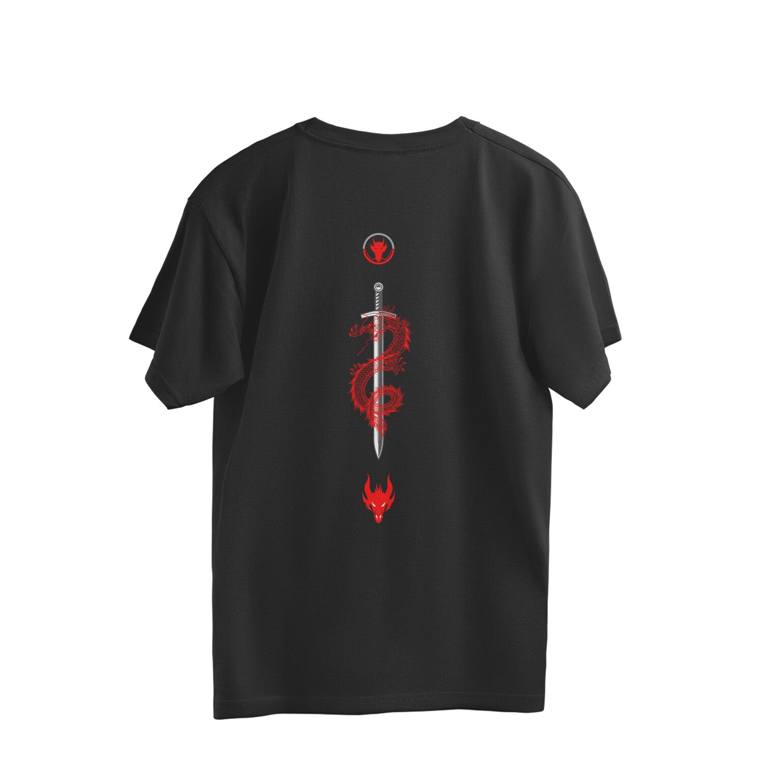 Oversized men’s fitness style tee with warrior back graphic