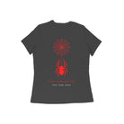 Stylish Spider Print Classic Fit Round Neck Cotton T-Shirt for Women