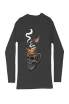 men back print black round neck t-shirt