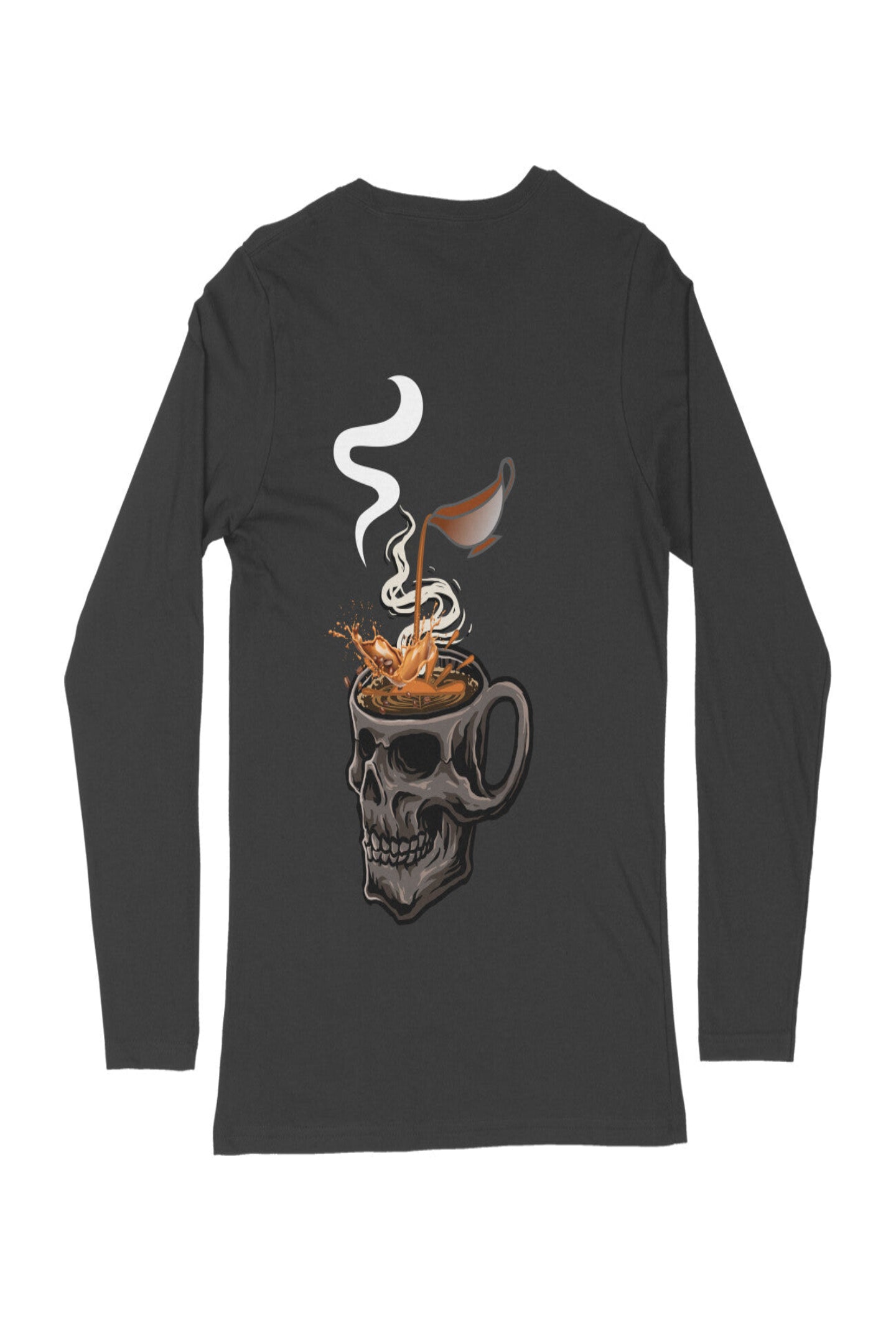 men back print black round neck t-shirt