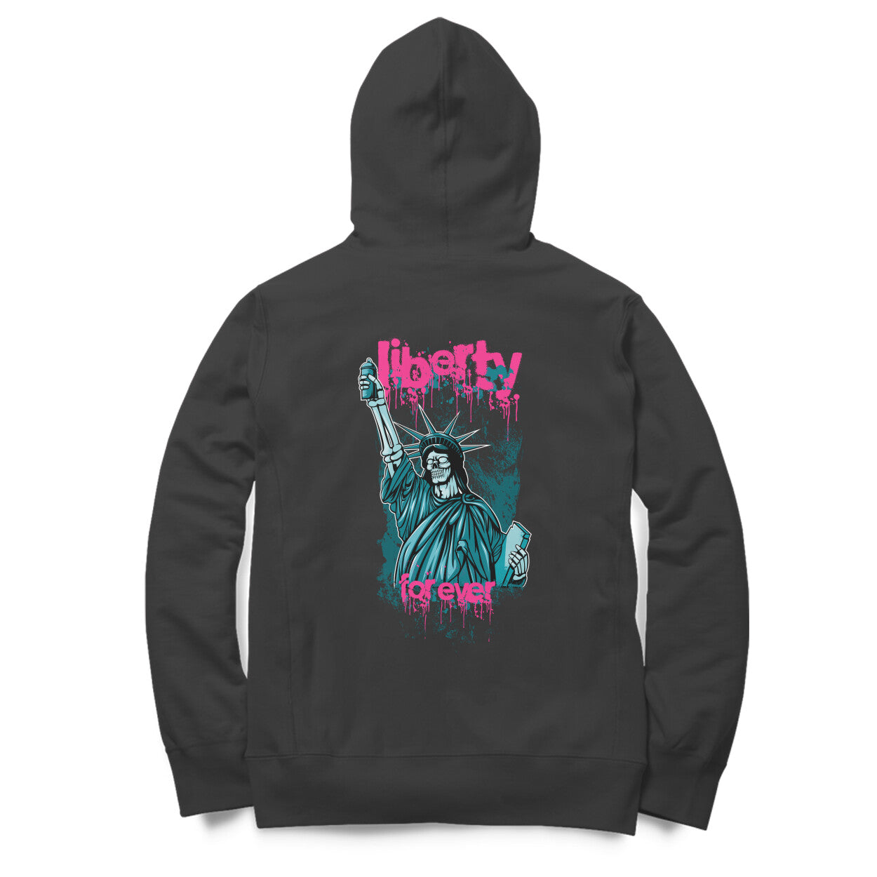 liberty black graphic hoodie for women streetwear