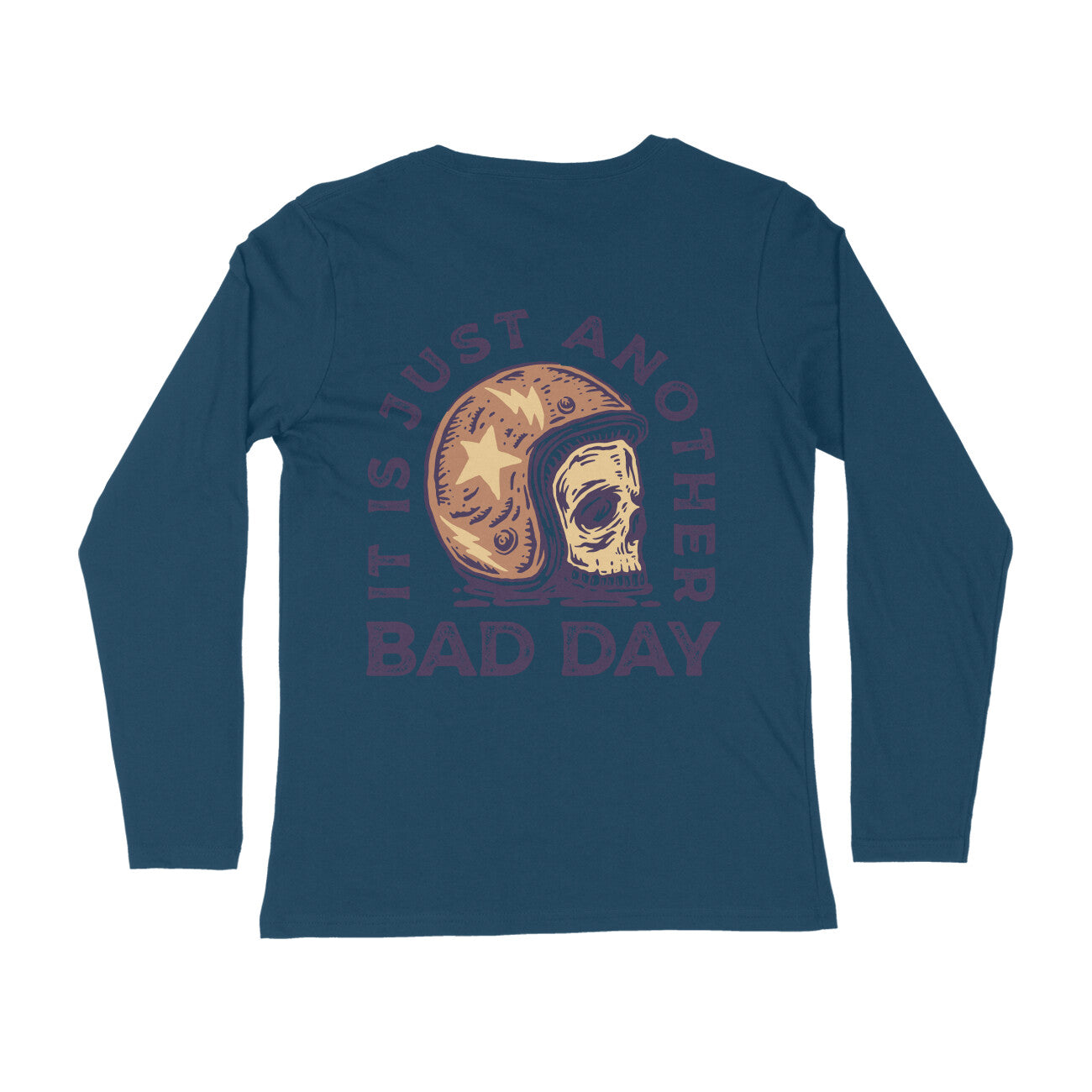 Trendy navy blue graphic tee for men streetwear outfit