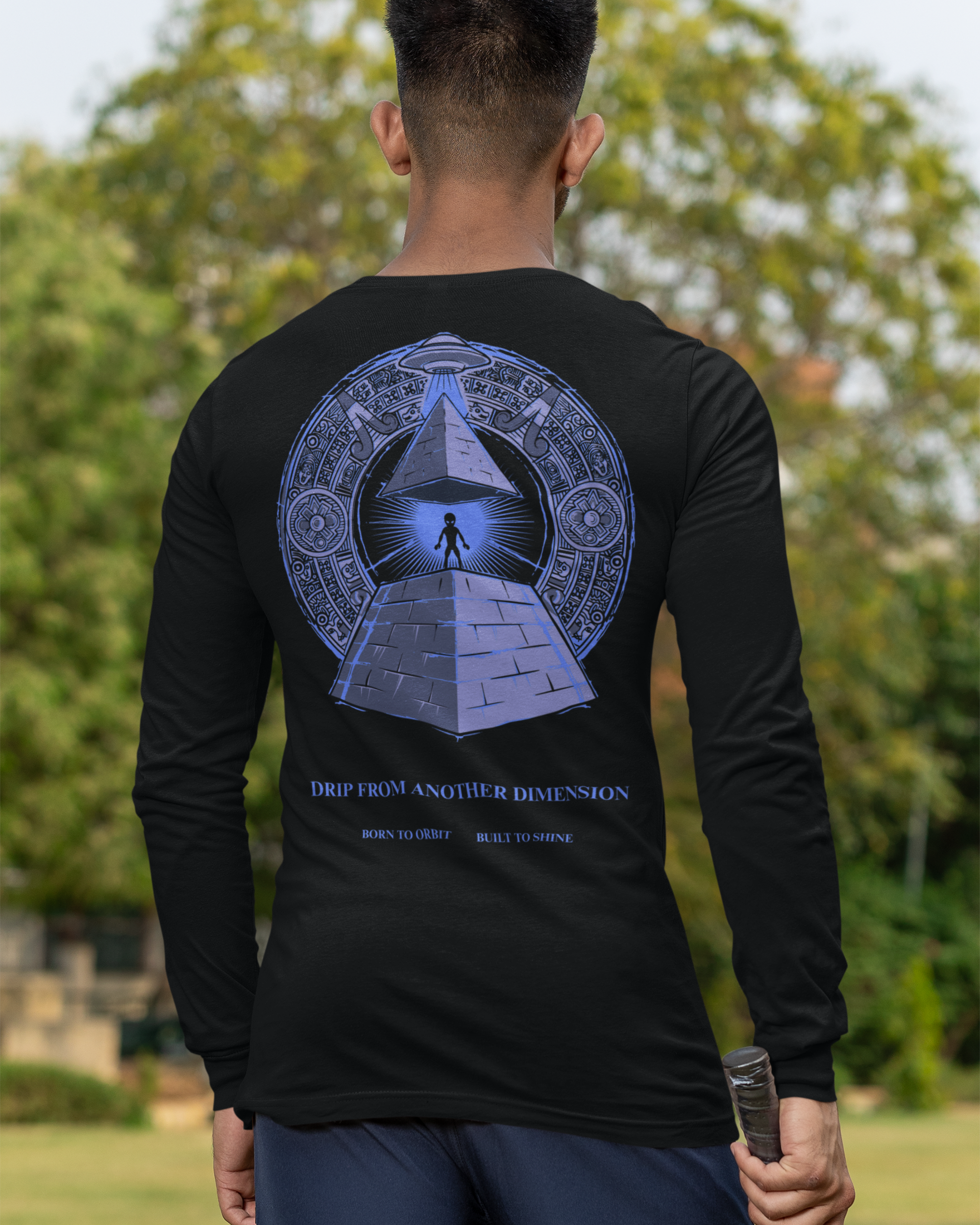 black long-sleeve shirt for men